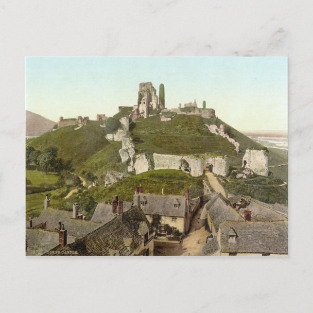 Corfe Castle, Isle of Purbeck, Dorset c.1895 Postcard (Front)