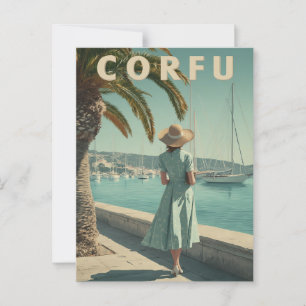 Corfu 50s vintage travel postcard