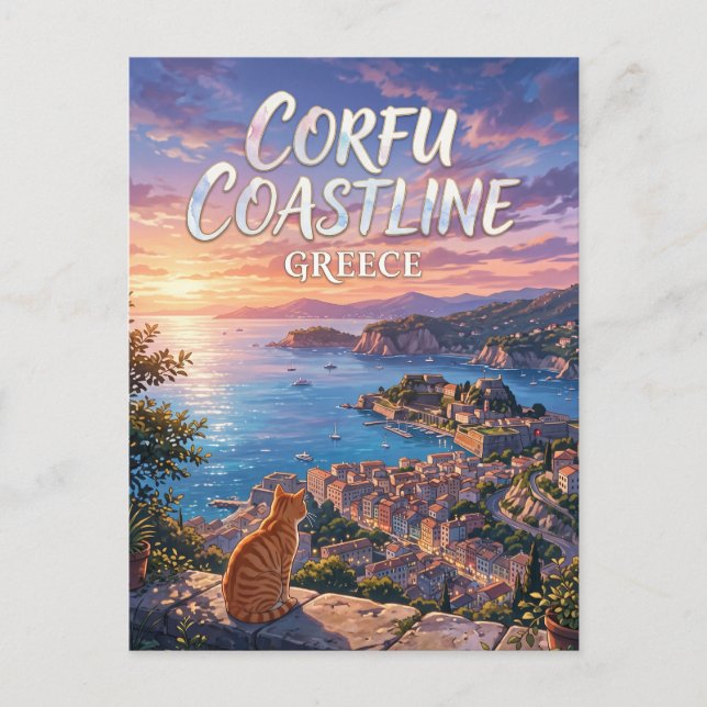 Corfu Coastline Greece Postcard (Front)