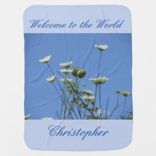 Corfu Cream Wildflowers Baby Blanket