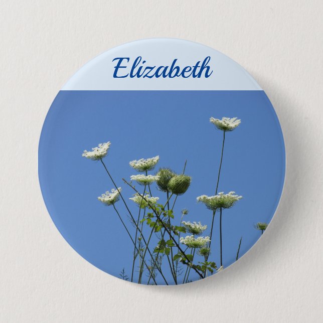 Corfu Cream Wildflowers  Button (Front)