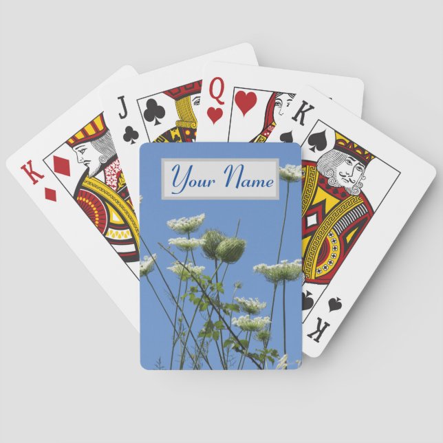 Corfu Cream Wildflowers  Poker Cards (Back)