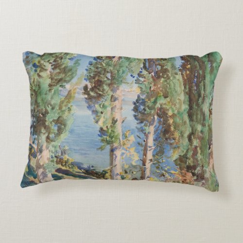Corfu Cypresses by John Singer Sargent Accent Pillow
