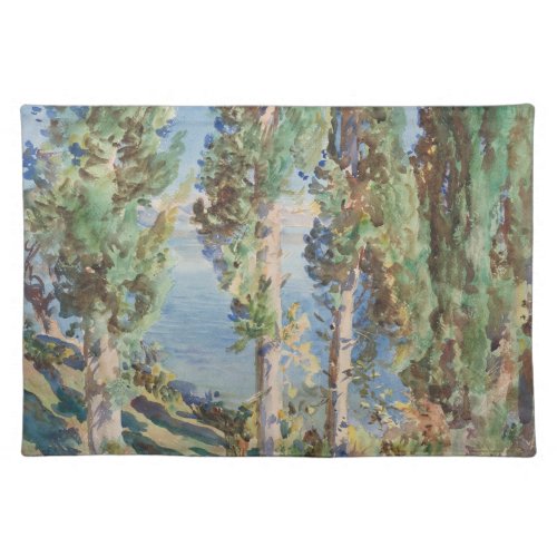 Corfu Cypresses by John Singer Sargent Cloth Placemat