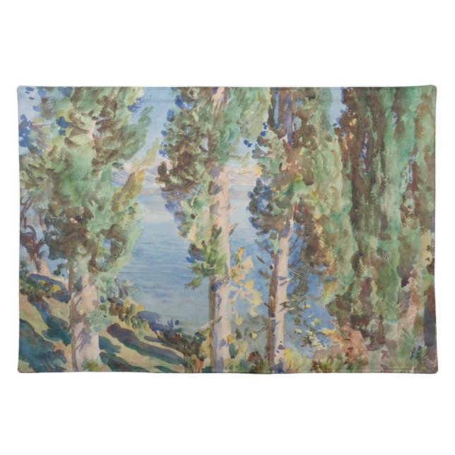 Corfu Cypresses by John Singer Sargent Cloth Placemat (Front)