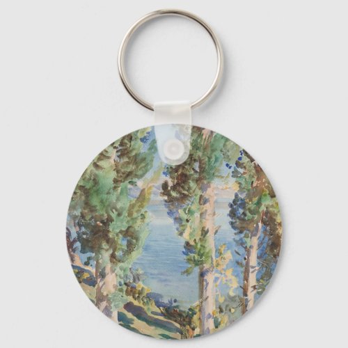 Corfu Cypresses by John Singer Sargent Keychain