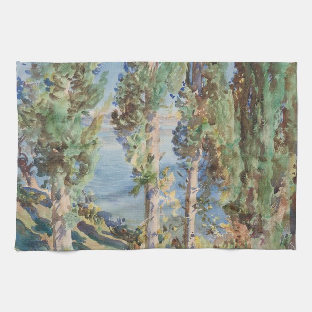 Corfu Cypresses by John Singer Sargent Kitchen Towel (Horizontal)