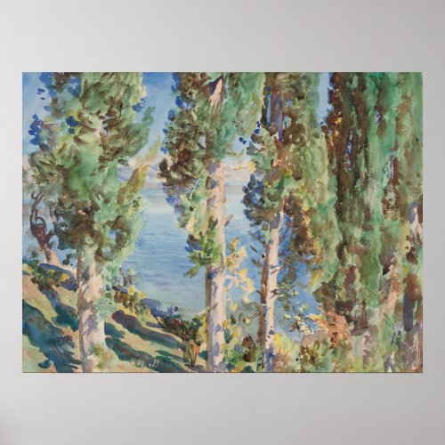 Corfu Cypresses by John Singer Sargent Poster