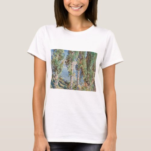 Corfu Cypresses by John Singer Sargent T_Shirt