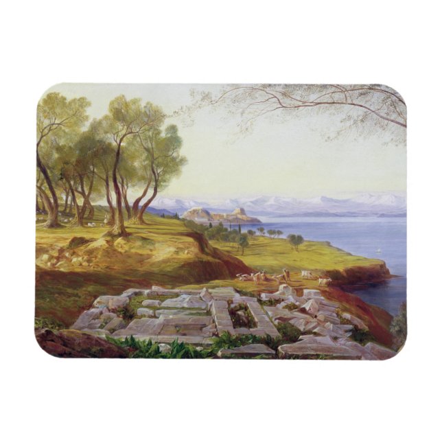 Corfu from Ascension, c.1856-64 (oil on canvas) Magnet (Horizontal)