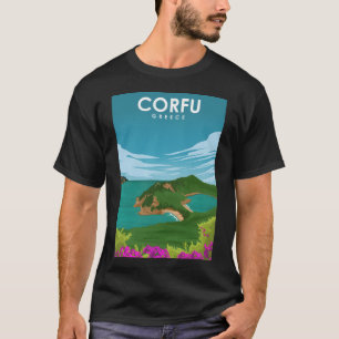 Corfu Greece Daytime Scenic Travel Poster T-Shirt