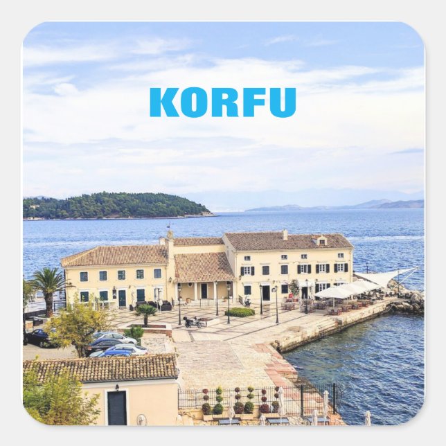 Corfu Greece Square Sticker (Front)