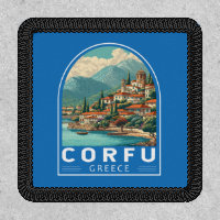 Corfu Greece Travel Art Emblem