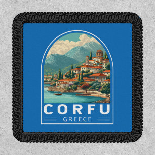 Corfu Greece Travel Art Emblem Patch
