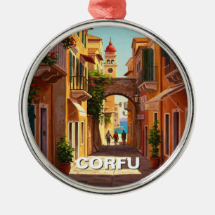 Corfu Greece Travel Metal Ornament