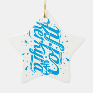 Corfu - Kerkyra typography design Ceramic Ornament