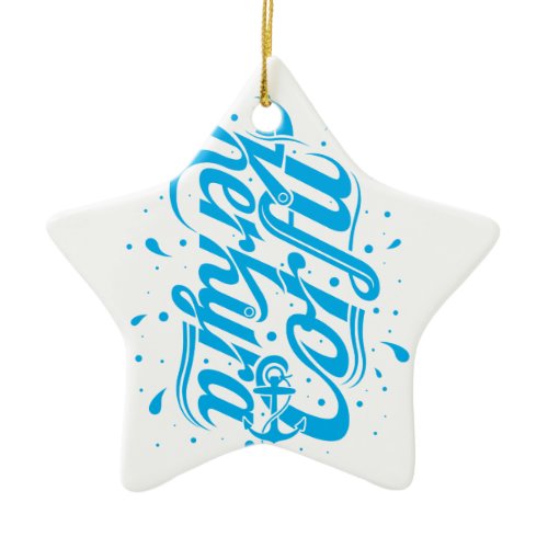 Corfu - Kerkyra typography design Ceramic Ornament
