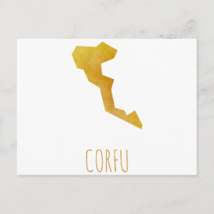 Corfu Map Postcard
