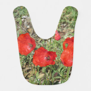 Corfu Red Poppies Bib