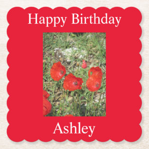 Corfu Red Poppies Paper Coaster