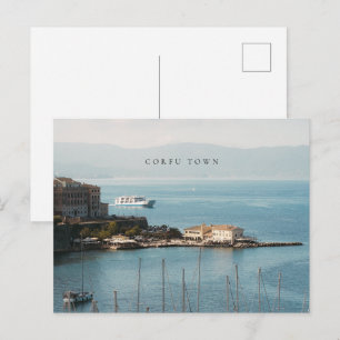 Corfu Town Harbor View (horizontal) Postcard