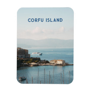 Corfu Town Harbor View, Travel Magnet