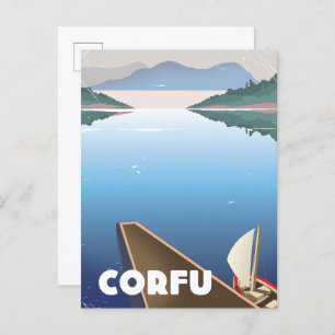Corfu Travel poster Invitation Postcard