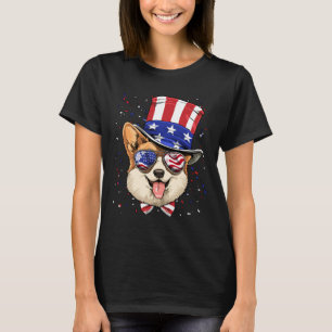 Corgi 4th Of July American Dog Usa Flag 1250 T-Shirt