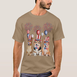 Corgi 4th of July Dog Lover Men Women American Fl T-Shirt