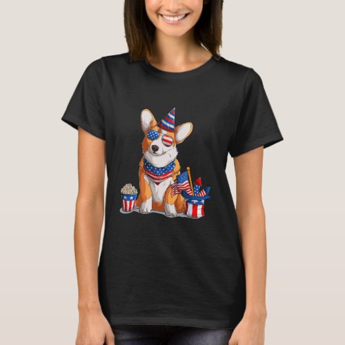 Corgi 4th Of July Dog Lover Usa T_Shirt