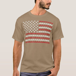 Corgi 4th Of July Dog Paw Print American Flag -220 T-Shirt