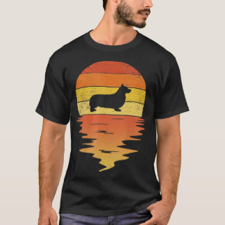 Corgi 70s Vintage Retro Sunset Corgi T-Shirt