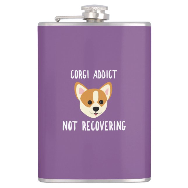 Corgi Addict Not Recovering Flask (Front)