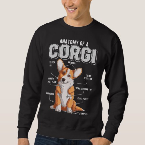 Corgi Anatomy Funny Dog Sweatshirt