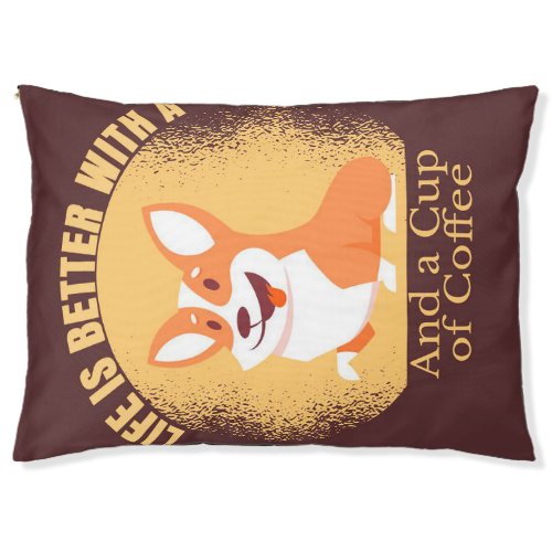 Corgi And Coffee Life  Corgi Lover Pet Bed