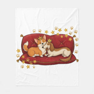 Corgi and Dachshund Blanket Royal Dogs Lover Gift