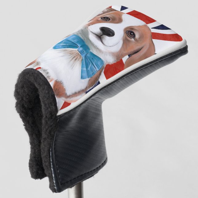 Corgi And English Flag Golf Head Cover (3/4 Front)