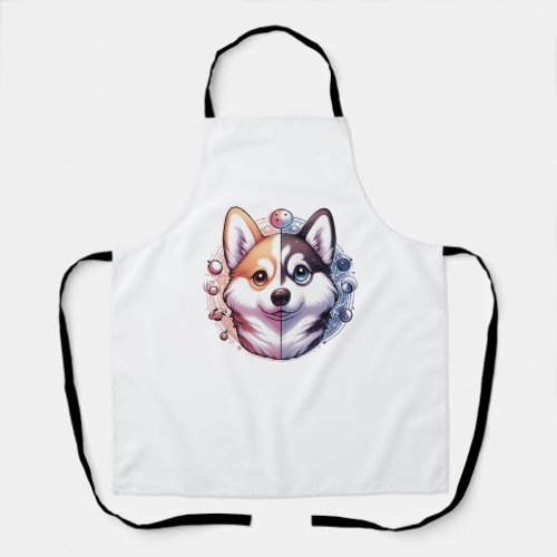 Corgi And Husky On Space Yin And Yang Essential T_ Apron