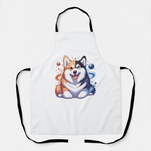 Corgi And Husky On Space Yin And Yang Essential T_ Apron