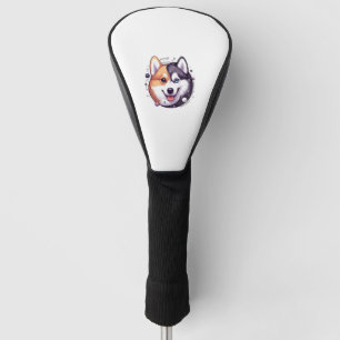 Corgi And Husky On Space Yin And Yang Essential T- Golf Head Cover
