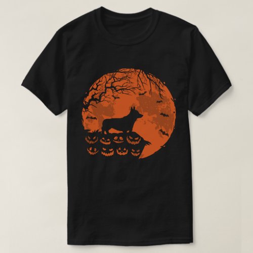 Corgi And Moon Halloween Costume Dog Lover Gift T_Shirt