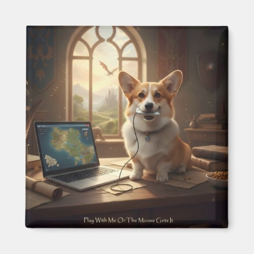 Corgi and Mouse Magnet