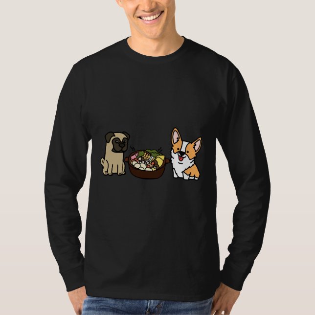 Corgi And Pug Hotpot T-Shirt (Front)