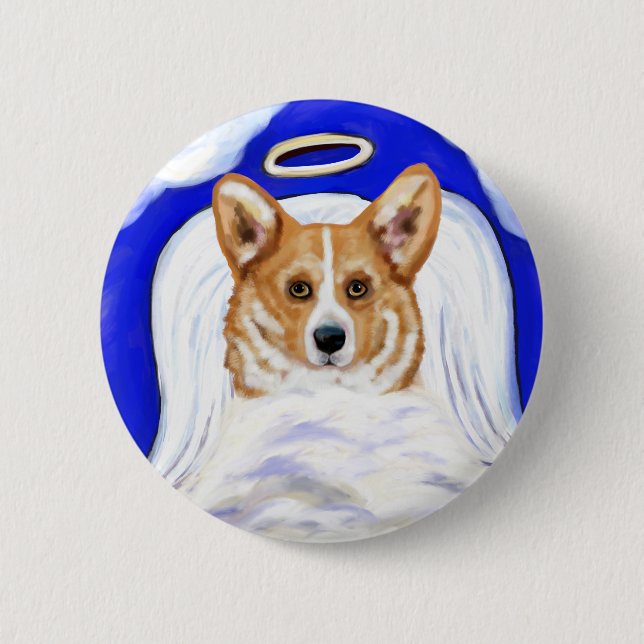 Corgi Angel Button (Front)