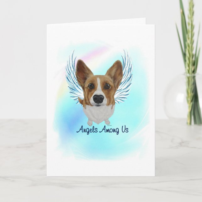 Corgi Angel Dog Pet Loss Sympathy Card (Front)