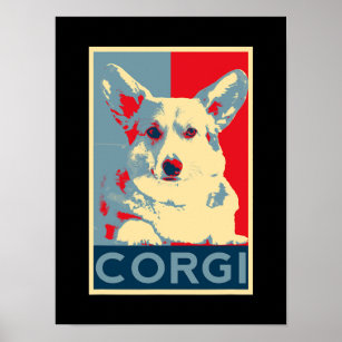 CARDIGAN WELSH CORGI Drinking a Martini Dog Pop Art Poster Print Signed by KSAMS 