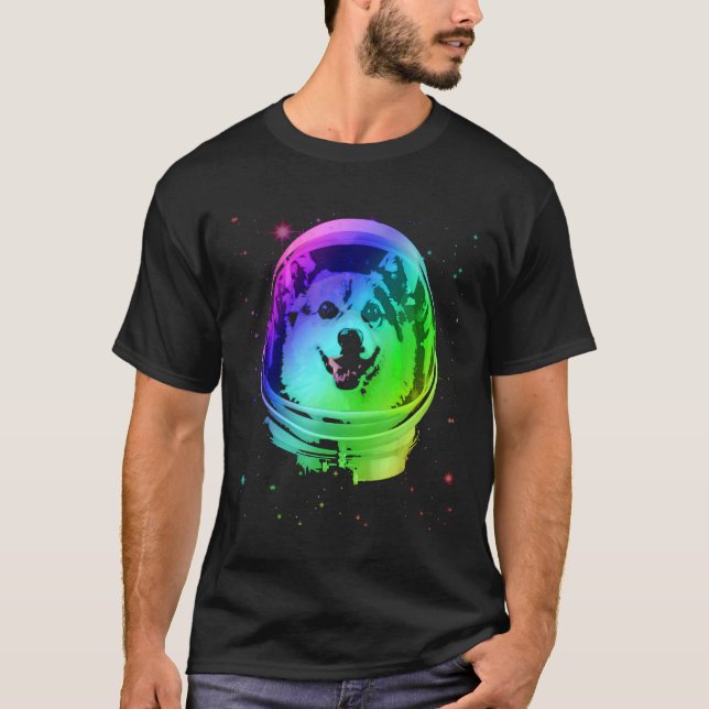 Corgi Astronaut In Outer Space T-Shirt (Front)