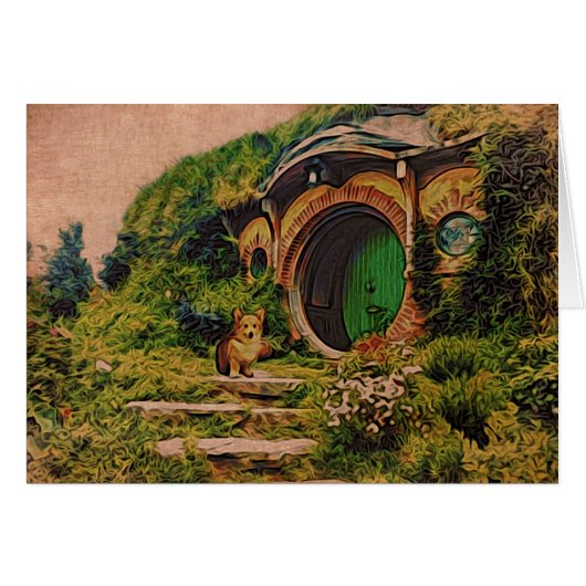 Corgi at Hobbiton Cards (Front Horizontal)