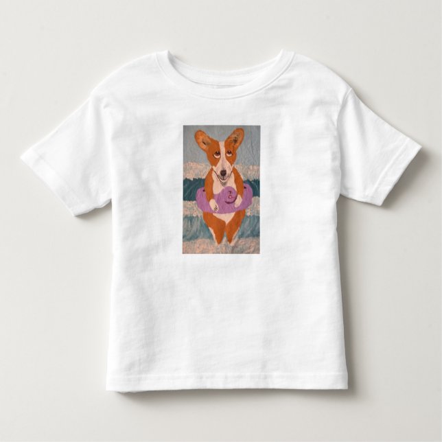 Corgi at the Beach T-Shirt (Front)