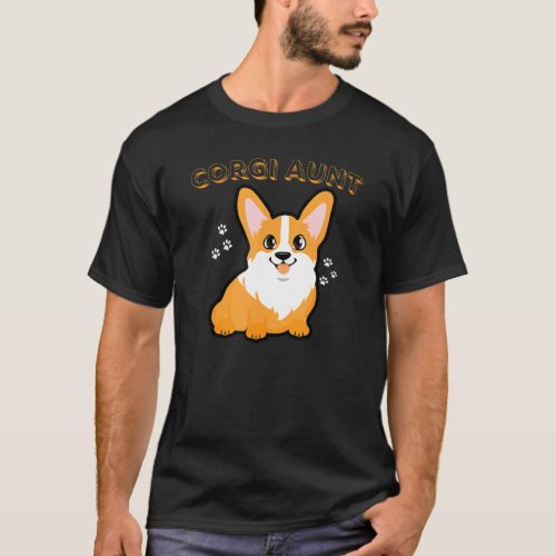 Corgi Aunt  Corgi Dog And Puppy T_Shirt